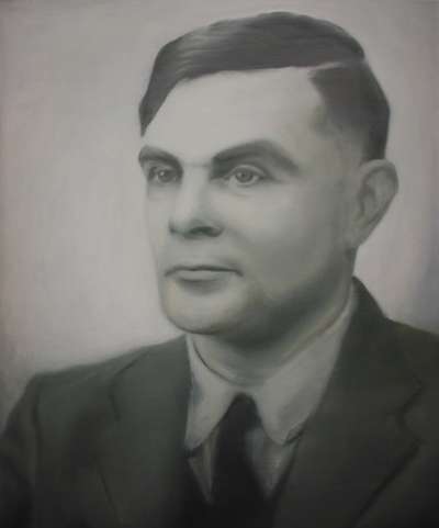 turing portrait science british monochrome